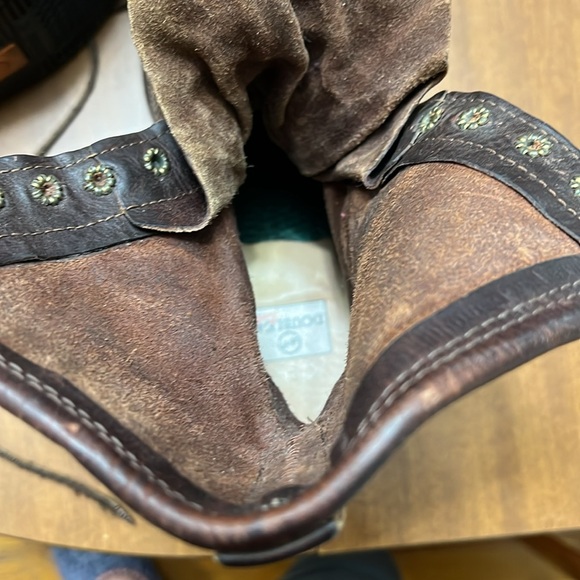 Vintage Brown Leather Lace-Up Boots Mens 8 Womens 10 - Picture 5 of 6